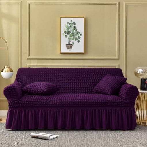 Amina’s Collection Presents Premium Persian Style Jersey Sofa Fitted Covers – Luxury Stretchable Bubble Design for All Sofa Sizes