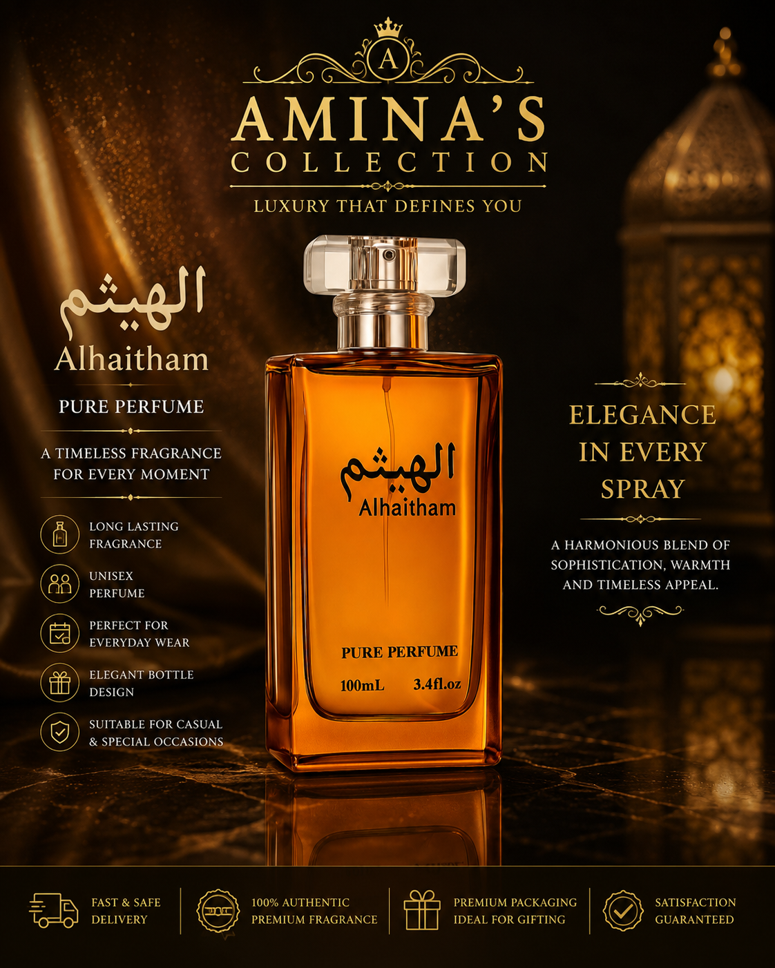 Al Haitham Premium Long Lasting Unisex Perfume 100ml