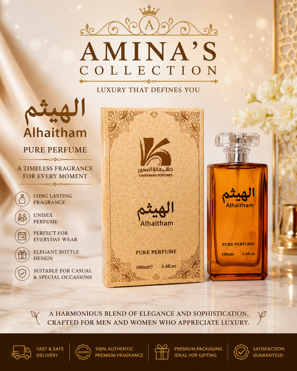 Al Haitham Premium Long Lasting Unisex Perfume 100ml