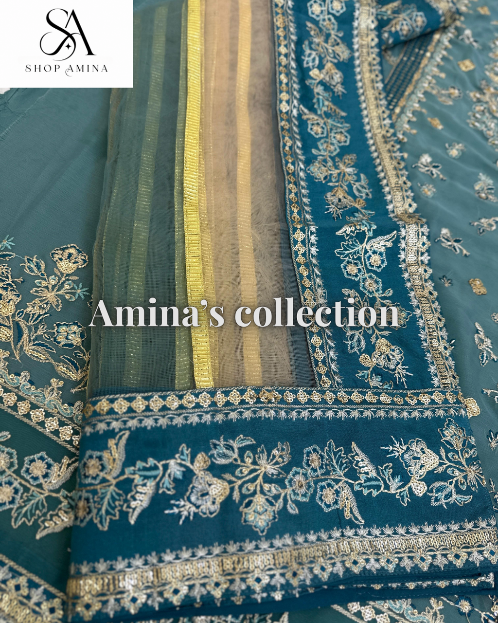 CHARIZMA Embroidered Chiffon wedding!Amina's collection