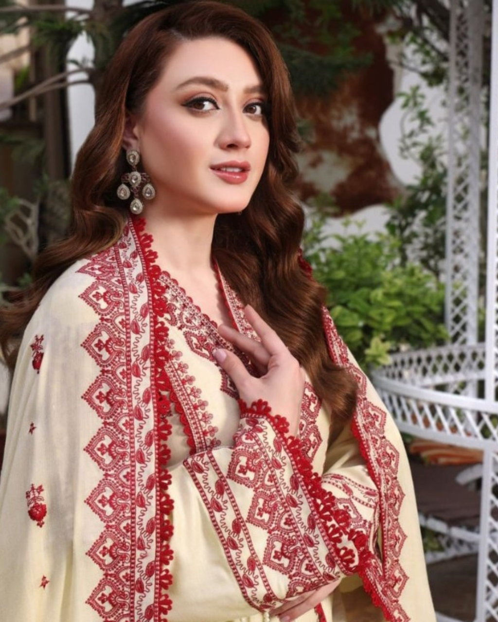 Aneels Luxury Embroidered Dhanak Suit Winter 2026 | Amina's Collection