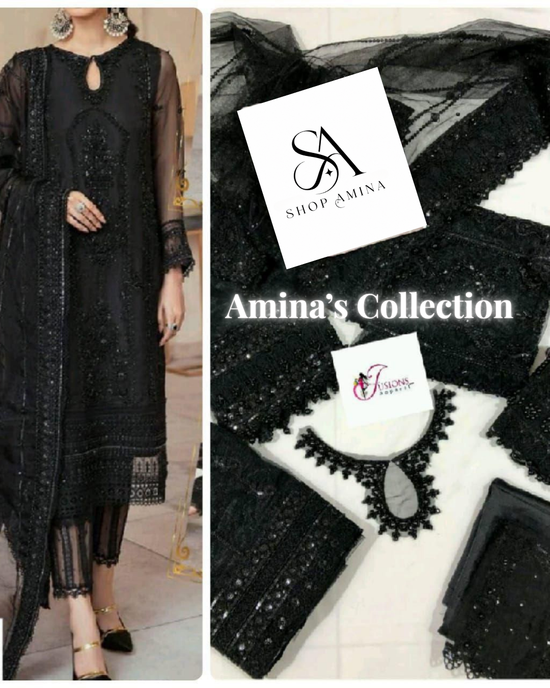MUSHQ Wedding Edition Heavy Embroidered Net Suit!Amina's collection