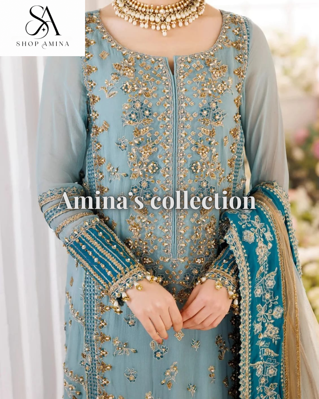 CHARIZMA Embroidered Chiffon wedding!Amina's collection