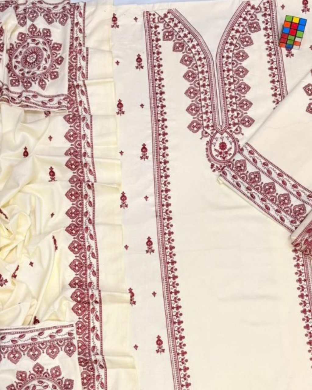 Aneels Luxury Embroidered Dhanak Suit Winter 2026 | Amina's Collection