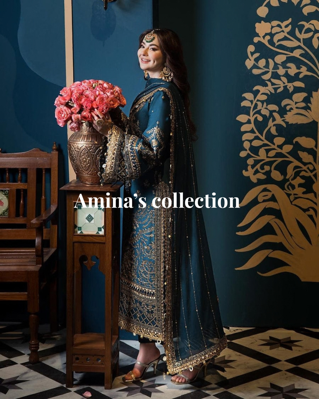 ASIM JOFA Sequin Chiffon Malai Trouser!Amina's Collection