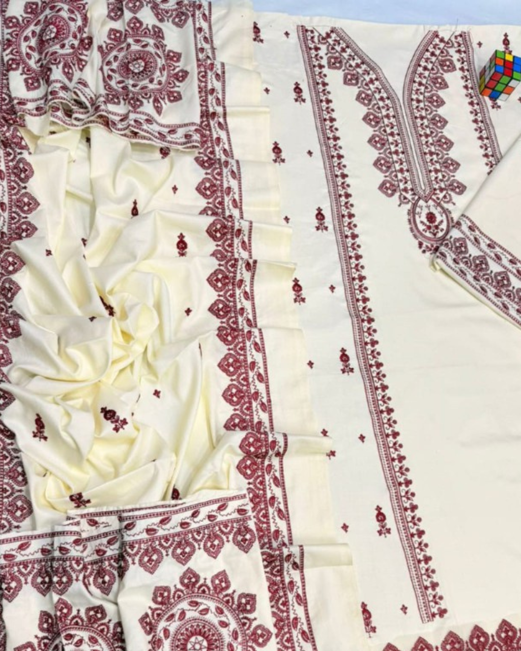 Aneels Luxury Embroidered Dhanak Suit Winter 2026 | Amina's Collection