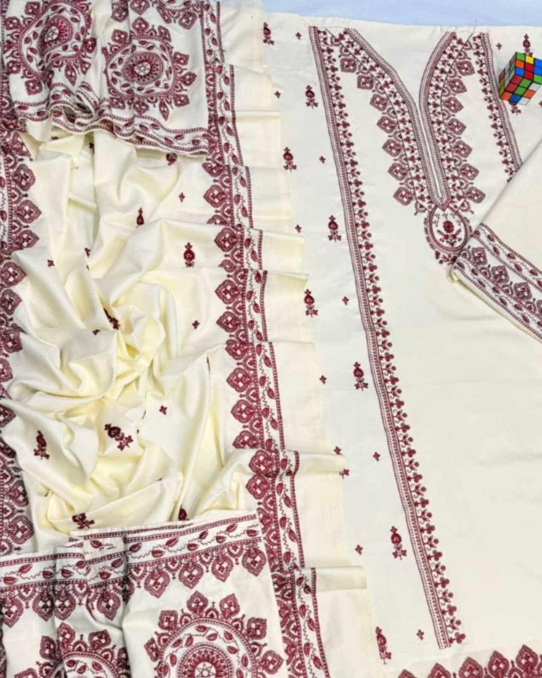 Aneels Luxury Embroidered Dhanak Suit Winter 2026 | Amina's Collection