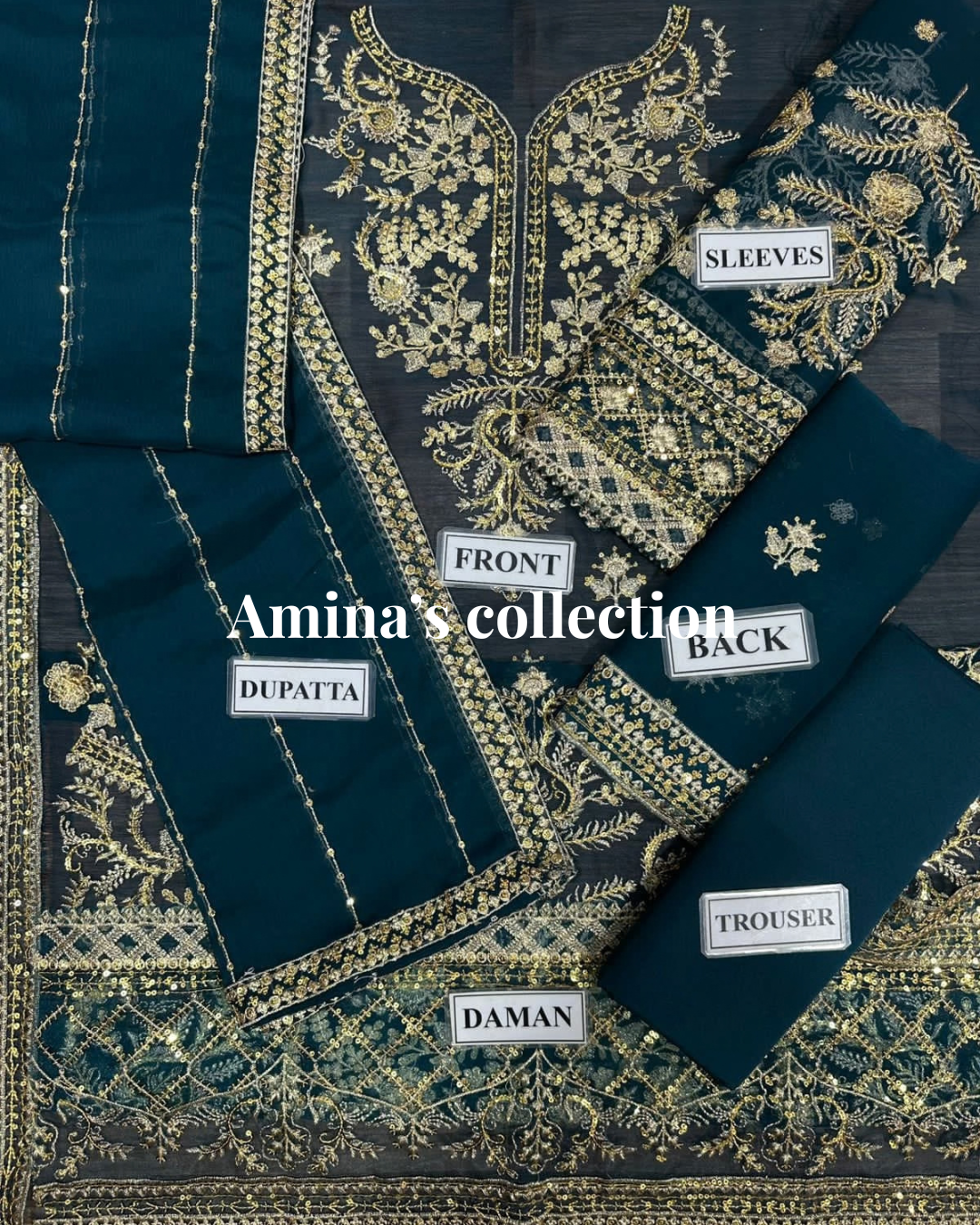 ASIM JOFA Sequin Chiffon Malai Trouser!Amina's Collection