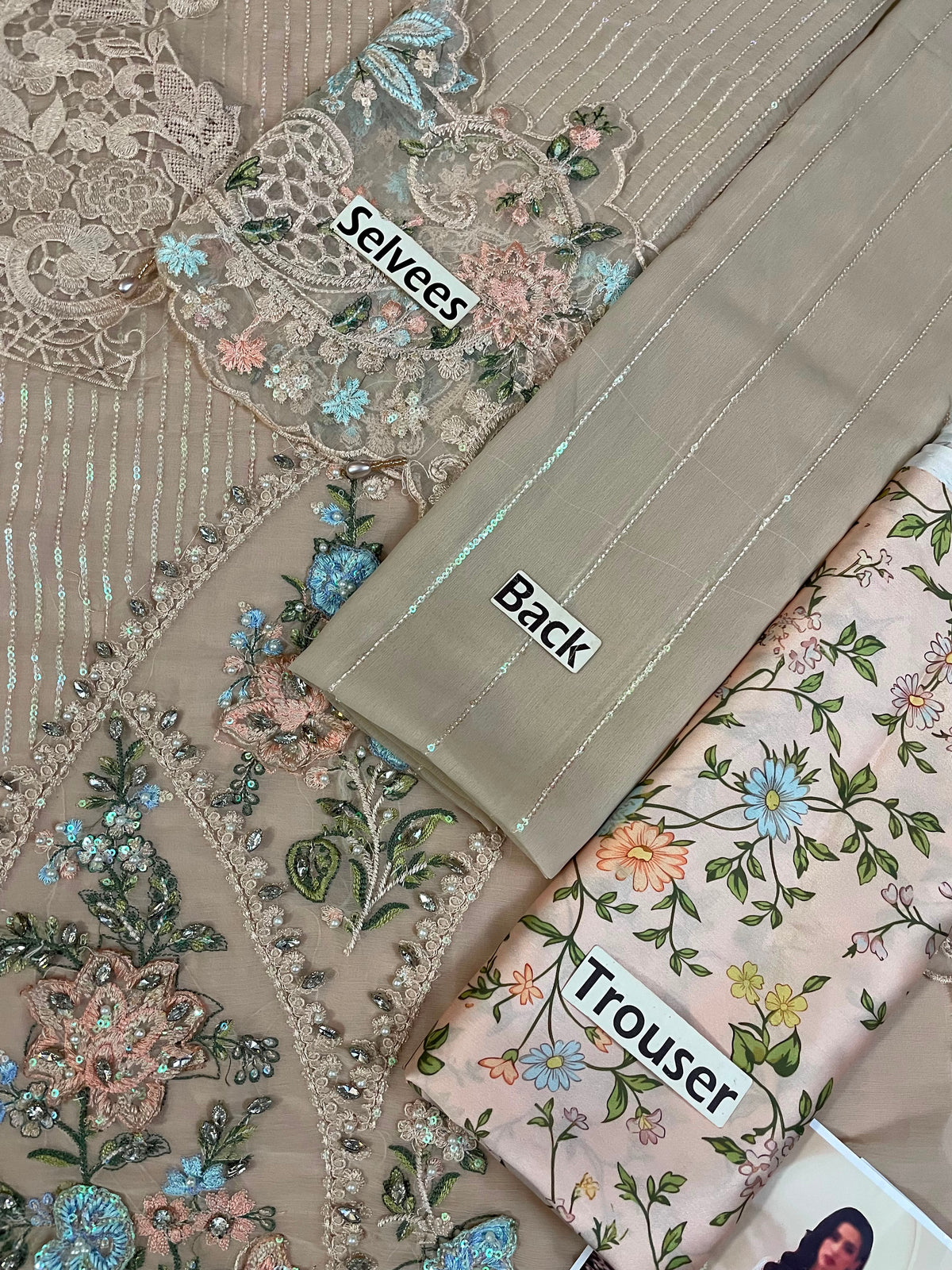 Ahmozi Maria B Chiffon Embroidered!Amina's collection