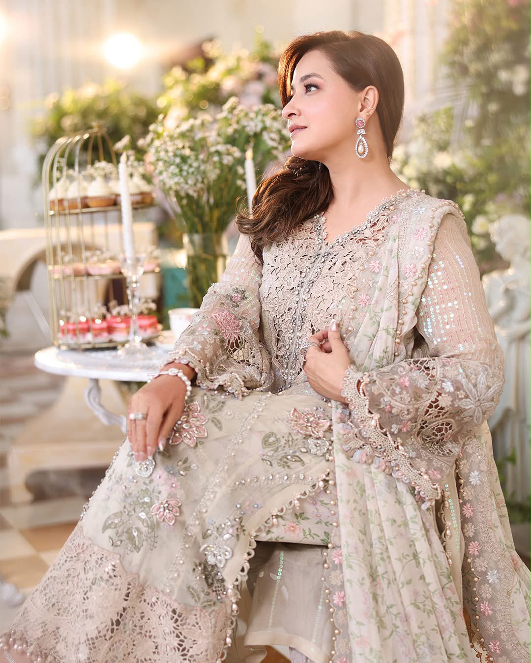 Ahmozi Maria B Chiffon Embroidered!Amina's collection