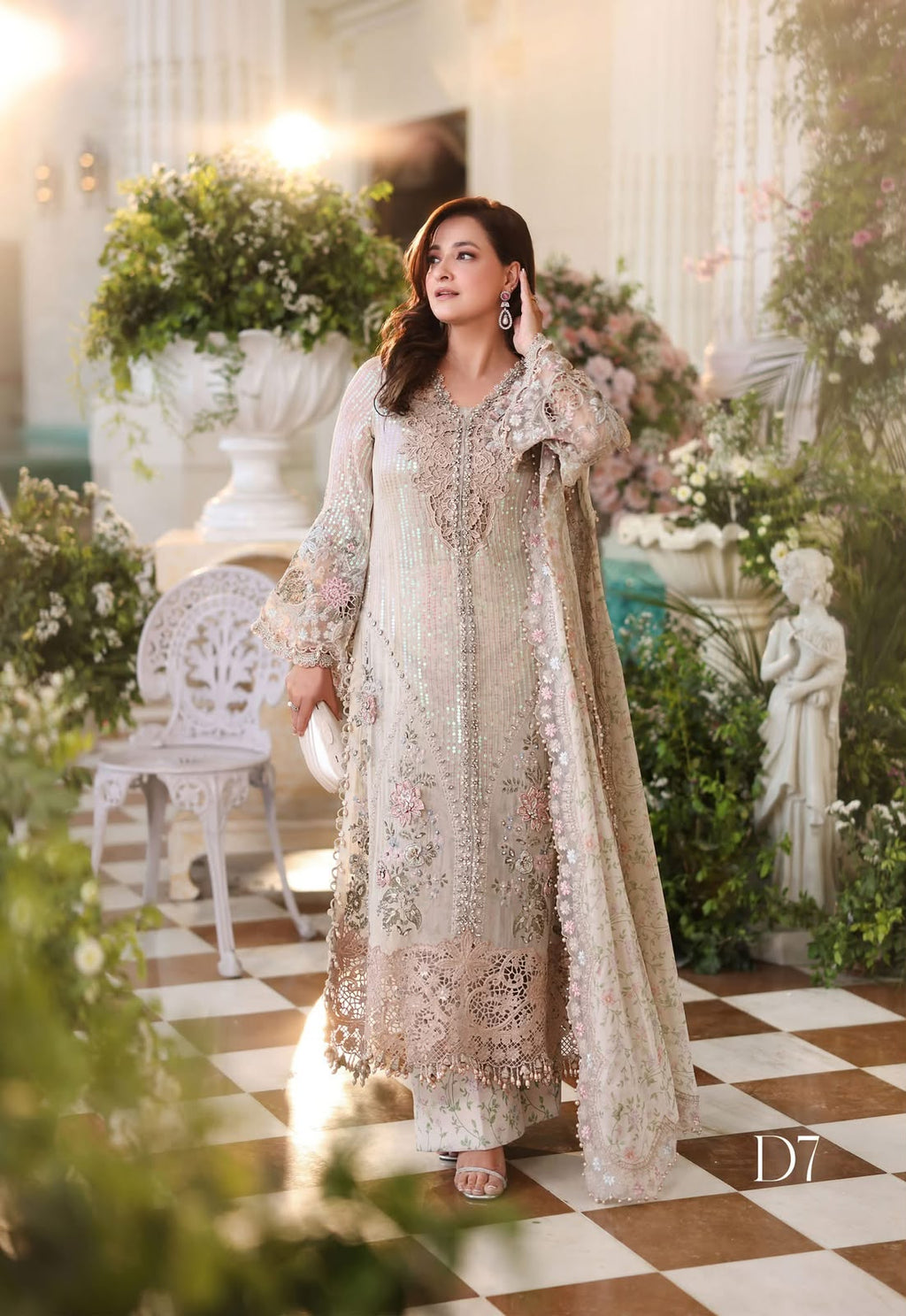 Ahmozi Maria B Chiffon Embroidered!Amina's collection