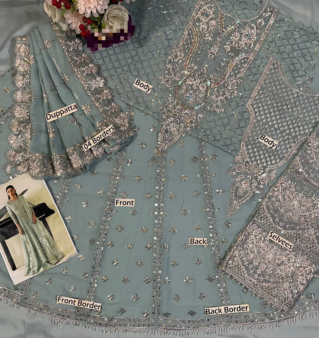 Alizeh Wedding Edition 2026 Heavy Embroidered Chiffon Suit!Amina's colleciton
