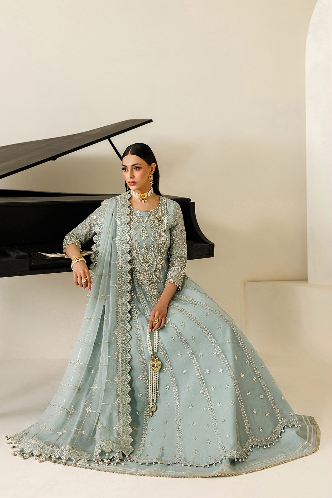 Alizeh Wedding Edition 2026 Heavy Embroidered Chiffon Suit!Amina's colleciton