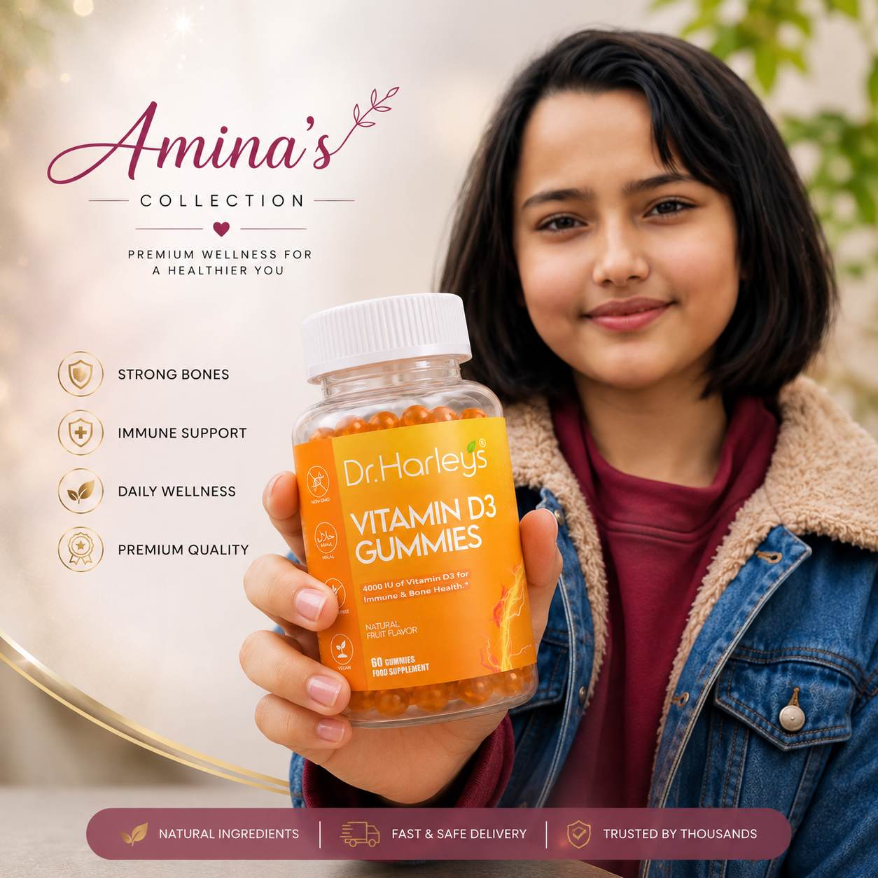 Dr. Harleys Vitamin D3 Gummies Bone Immune Support.