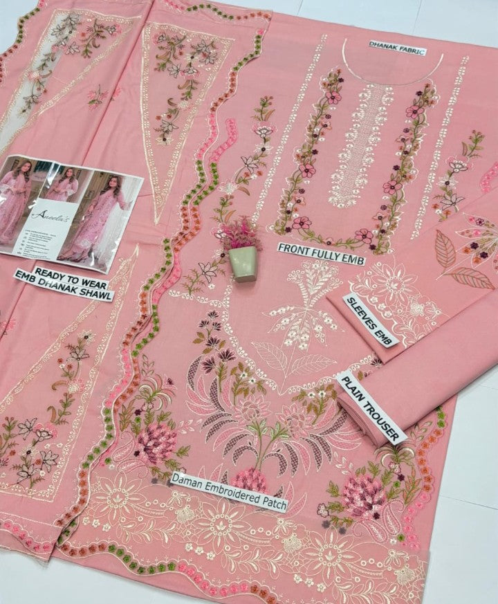 ANEELS Luxury Embroidered Dhanak Suit Winter 2026 | Amina’s Collection