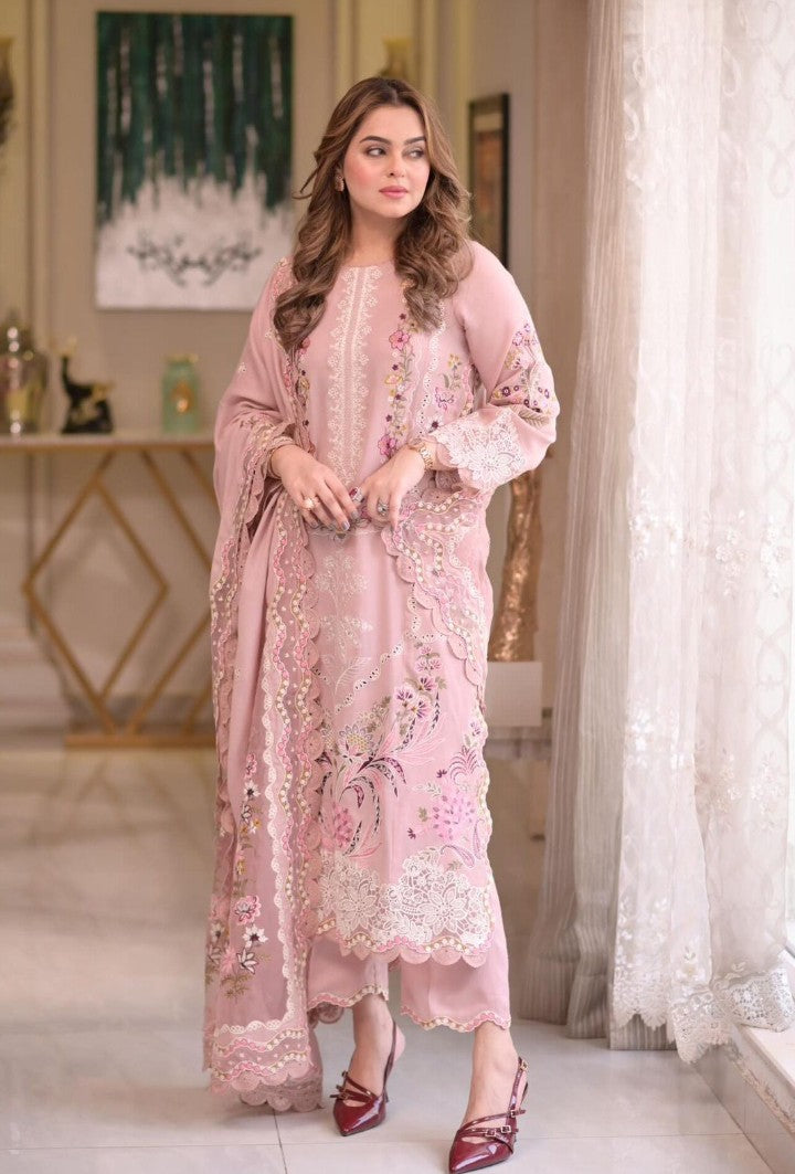 ANEELS Luxury Embroidered Dhanak Suit Winter 2026 | Amina’s Collection