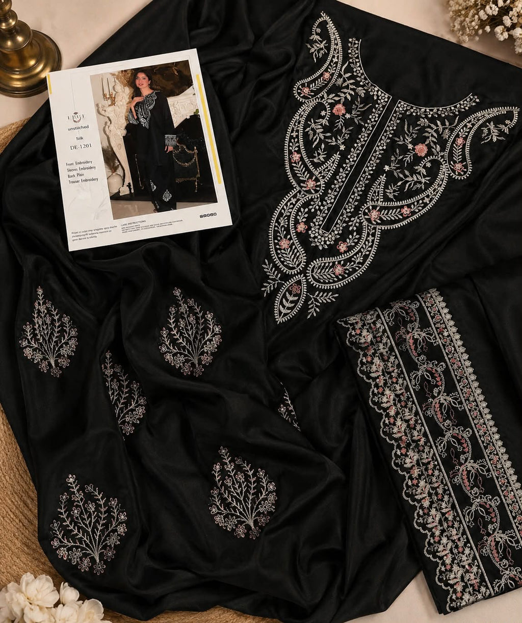 Premium Embroidered Shamoze Silk 2-Piece Suit | Amina’s Collection