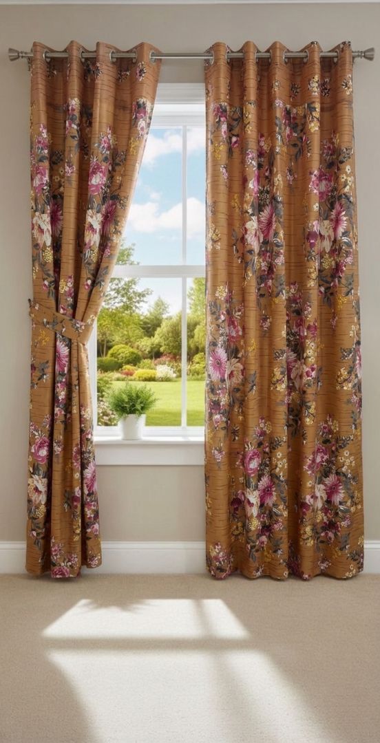 Amina's Collection Luxury Printed Summer Window Curtains Premium Cotton Blend
