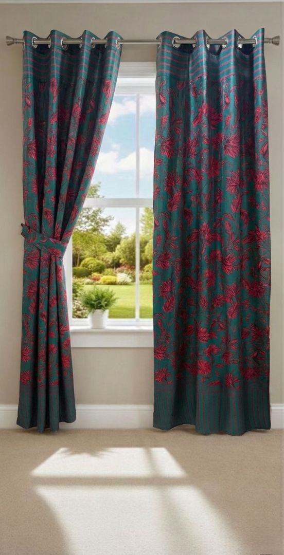 Amina's Collection Luxury Printed Summer Window Curtains Premium Cotton Blend