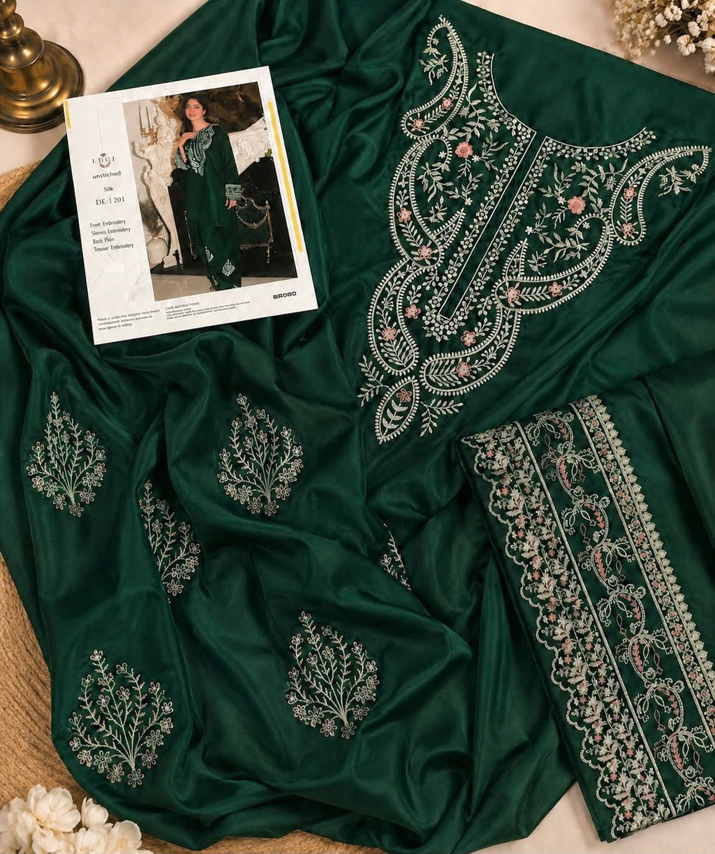 Premium Embroidered Shamoze Silk 2-Piece Suit | Amina’s Collection