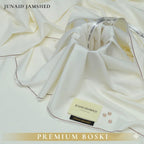 Amina’s Collection Presents Junaid Jamshed Boski Special Premium 8 Pound Luxury Fabric | 4 Meter Suit | Complete Package