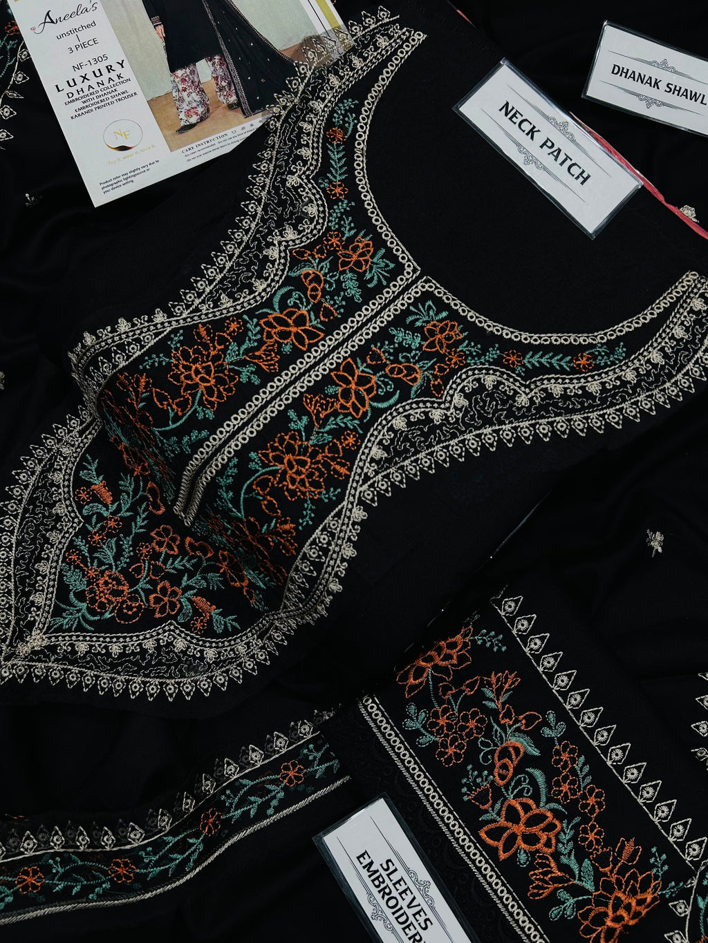 Aneel’s Luxury Embroidered Dhanak 3-Piece Winter Suit