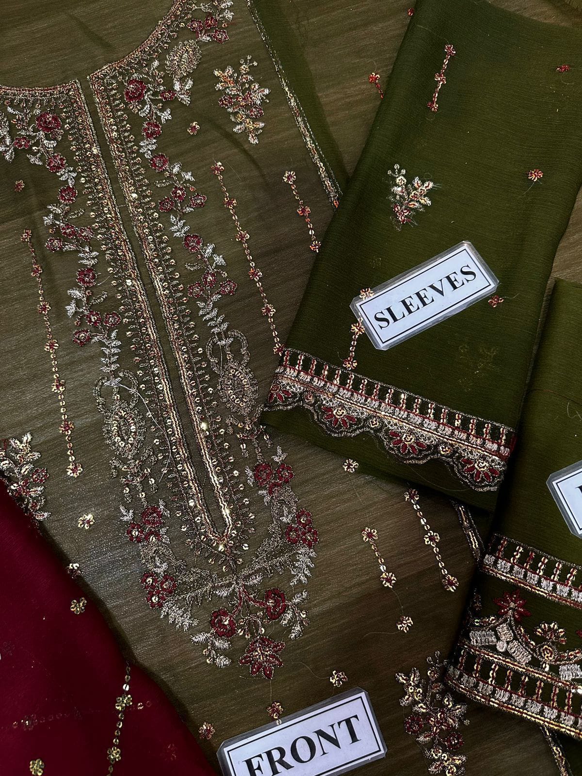 AsimJofa Luxury Embroidered Chiffon 3-Piece | Amina’s Collection
