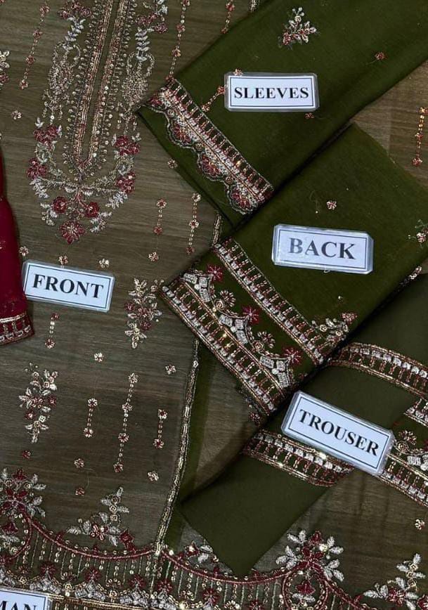 AsimJofa Luxury Embroidered Chiffon 3-Piece | Amina’s Collection