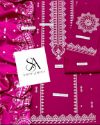 ANEELS Embroidered Dhanak Suit with Shawl!Amina's collection