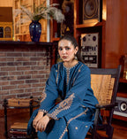 Bareeze Luxury Embroidered Dhanak Suit With Printed Shawl| Amina’s Collection