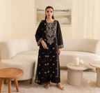 Bareeze Luxury Embroidered Dhanak Suit With Printed Shawl | Amina’s Collection
