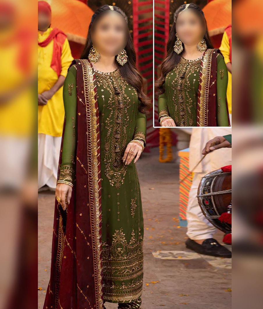 AsimJofa Luxury Embroidered Chiffon 3-Piece | Amina’s Collection