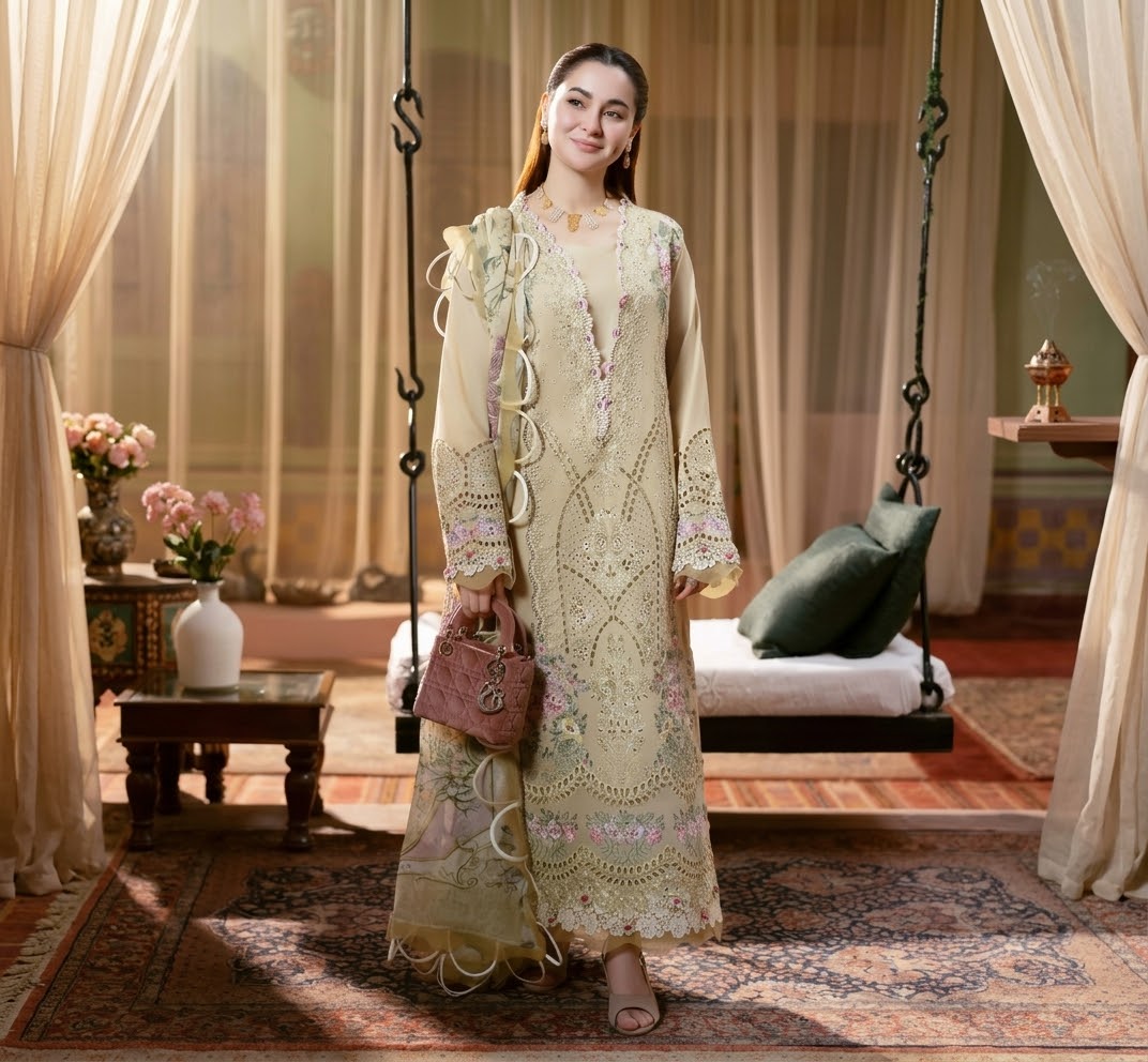 Jade Luxury Embroidered Lawn Suit | Amina’s Collection