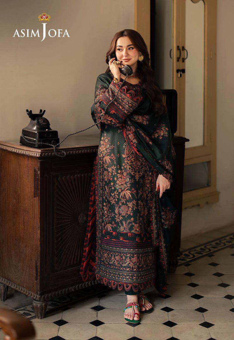 ASIMJOFA Premium Luxury Embroidered Lawn Suit | Amina's Collection