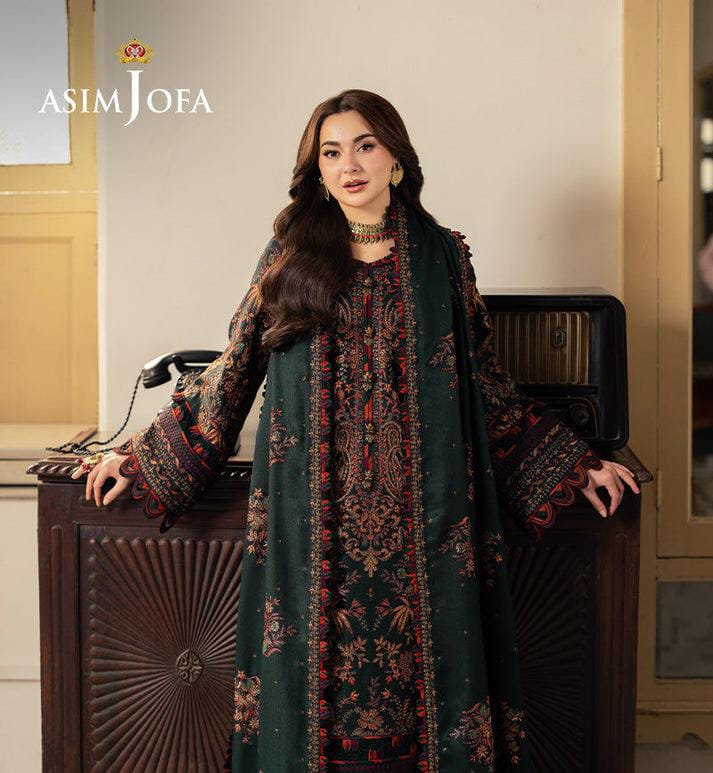 ASIMJOFA Premium Luxury Embroidered Lawn Suit | Amina's Collection