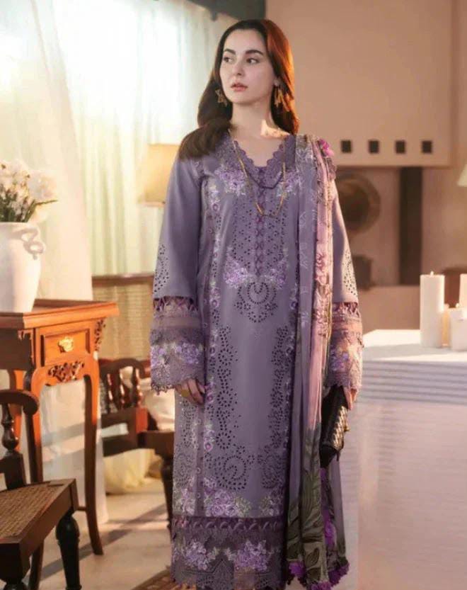 Jade Luxury Embroidered Dhanak Suit|Amina’s Collection