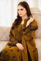 URGE 471 Luxury Heavy Embroidered Dhanak 3-Piece | Amina’s Collection