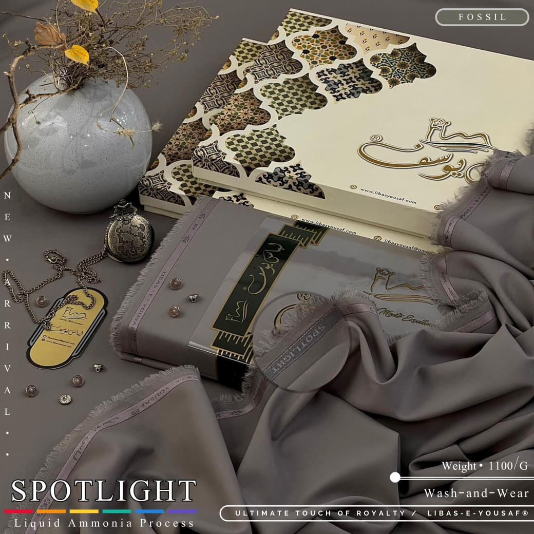 Amina’s Collection Presents Libas-e-Yousaf Spotlight Vol-01 Premium Unstitched Summer Wash’n Wear Fabric For Men | 4 Meter Branded Suit