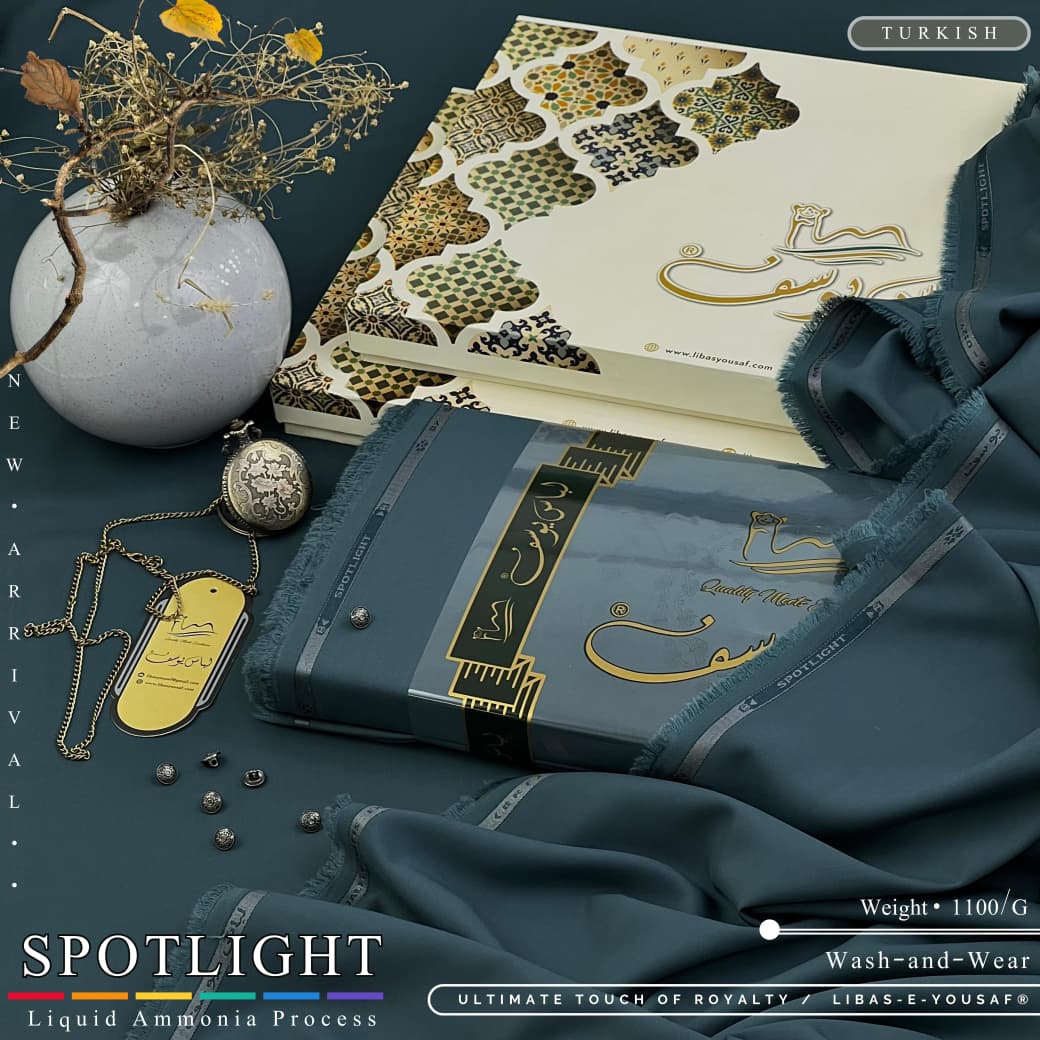 Amina’s Collection Presents Libas-e-Yousaf Spotlight Vol-01 Premium Unstitched Summer Wash’n Wear Fabric For Men | 4 Meter Branded Suit