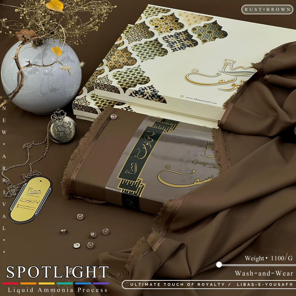 Amina’s Collection Presents Libas-e-Yousaf Spotlight Vol-01 Premium Unstitched Summer Wash’n Wear Fabric For Men | 4 Meter Branded Suit