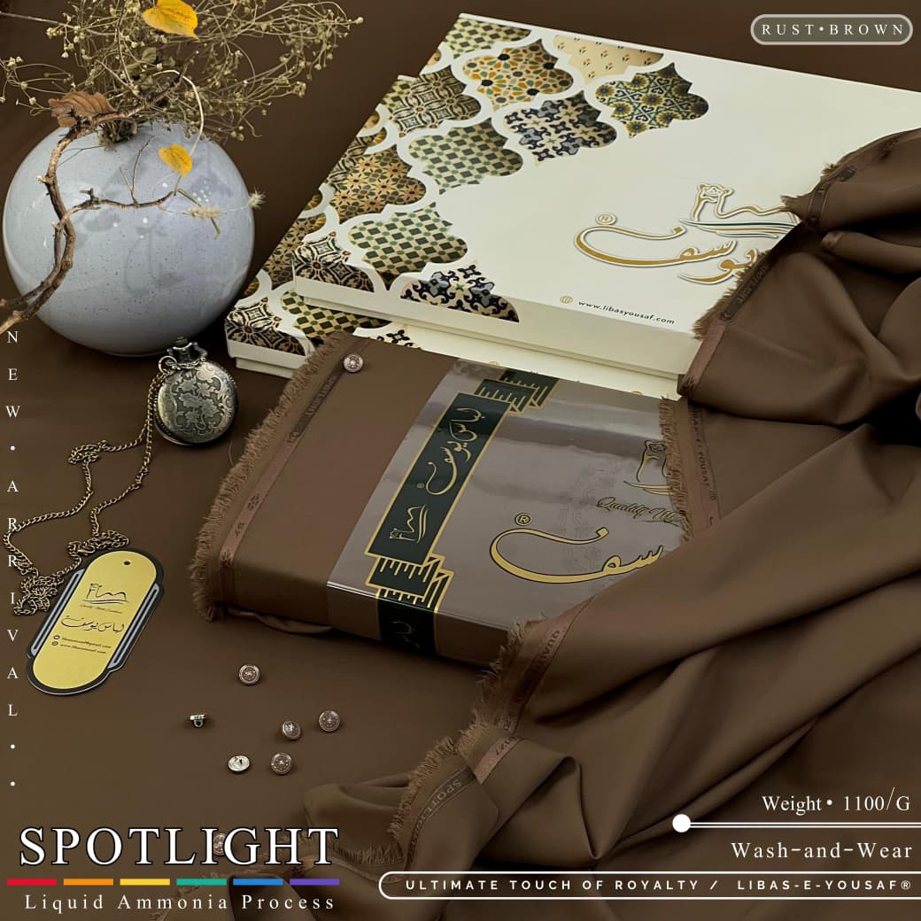 Amina’s Collection Presents Libas-e-Yousaf Spotlight Vol-01 Premium Unstitched Summer Wash’n Wear Fabric For Men | 4 Meter Branded Suit