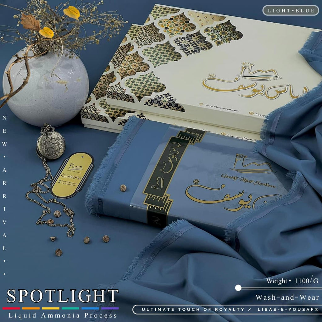 Amina’s Collection Presents Libas-e-Yousaf Spotlight Vol-01 Premium Unstitched Summer Wash’n Wear Fabric For Men | 4 Meter Branded Suit