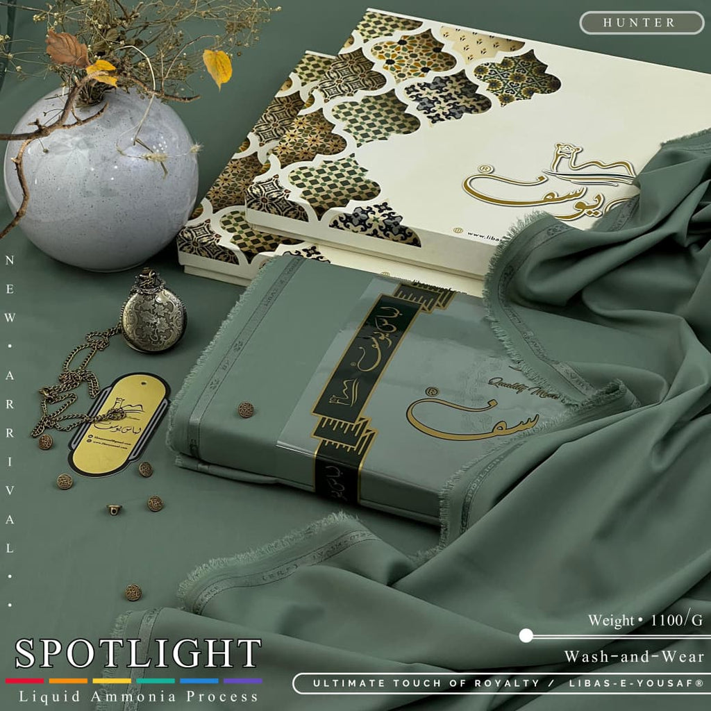 Amina’s Collection Presents Libas-e-Yousaf Spotlight Vol-01 Premium Unstitched Summer Wash’n Wear Fabric For Men | 4 Meter Branded Suit