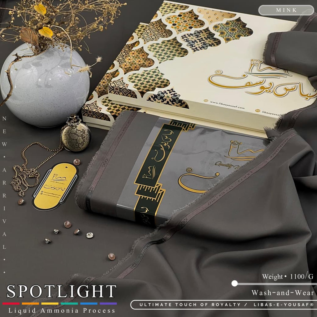 Amina’s Collection Presents Libas-e-Yousaf Spotlight Vol-01 Premium Unstitched Summer Wash’n Wear Fabric For Men | 4 Meter Branded Suit