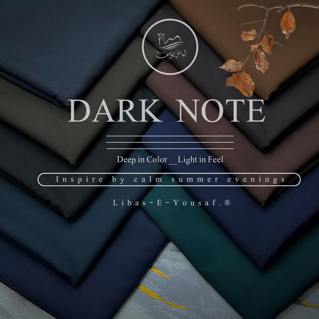 Amina’s Collection Presents Libas-e-Yousaf® Dark Note – Premium Unstitched Summer Wash’n’Wear | Luxury Collection 2026.