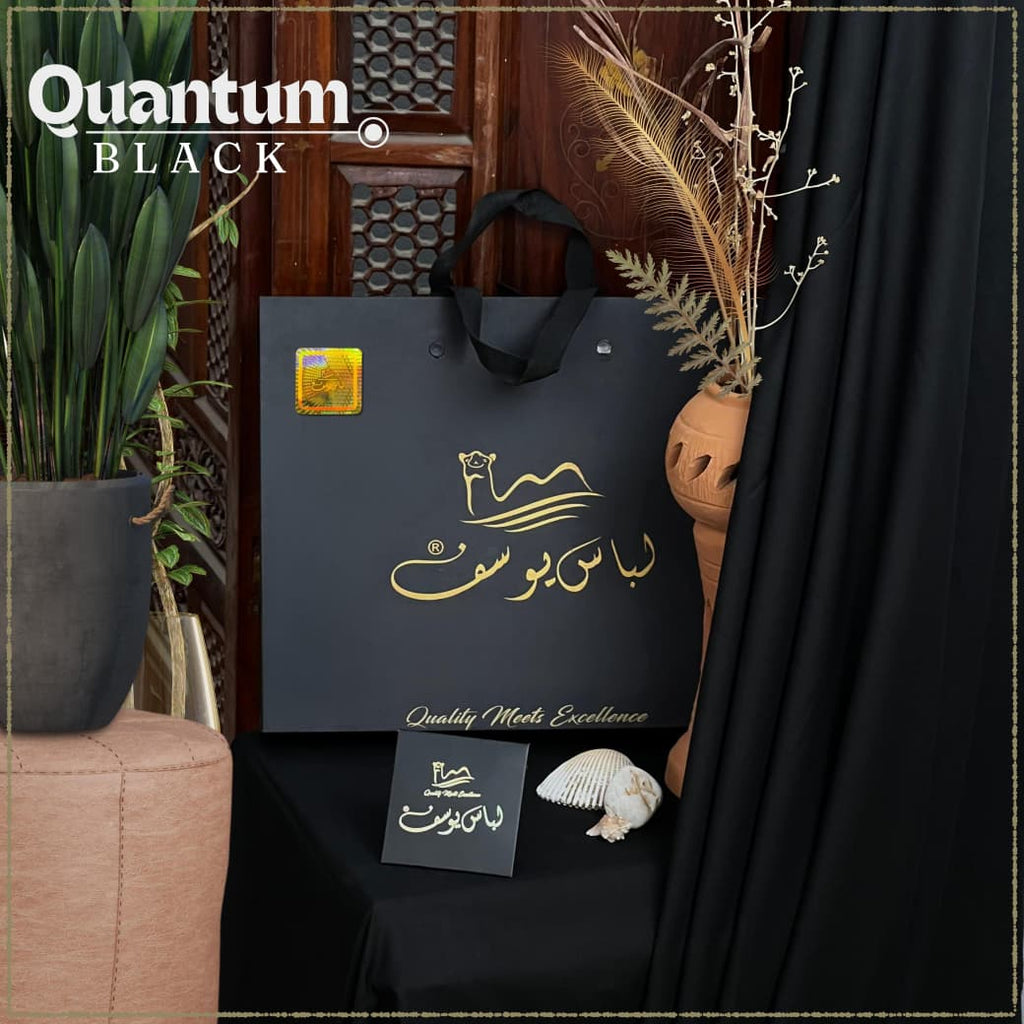 Amina's collection Presents Quantum Black (Jet Black) 2026 – Premium Summer Wash’n Wear Unstitched Suit by Libas-e-Yousaf® (4 Meters)
