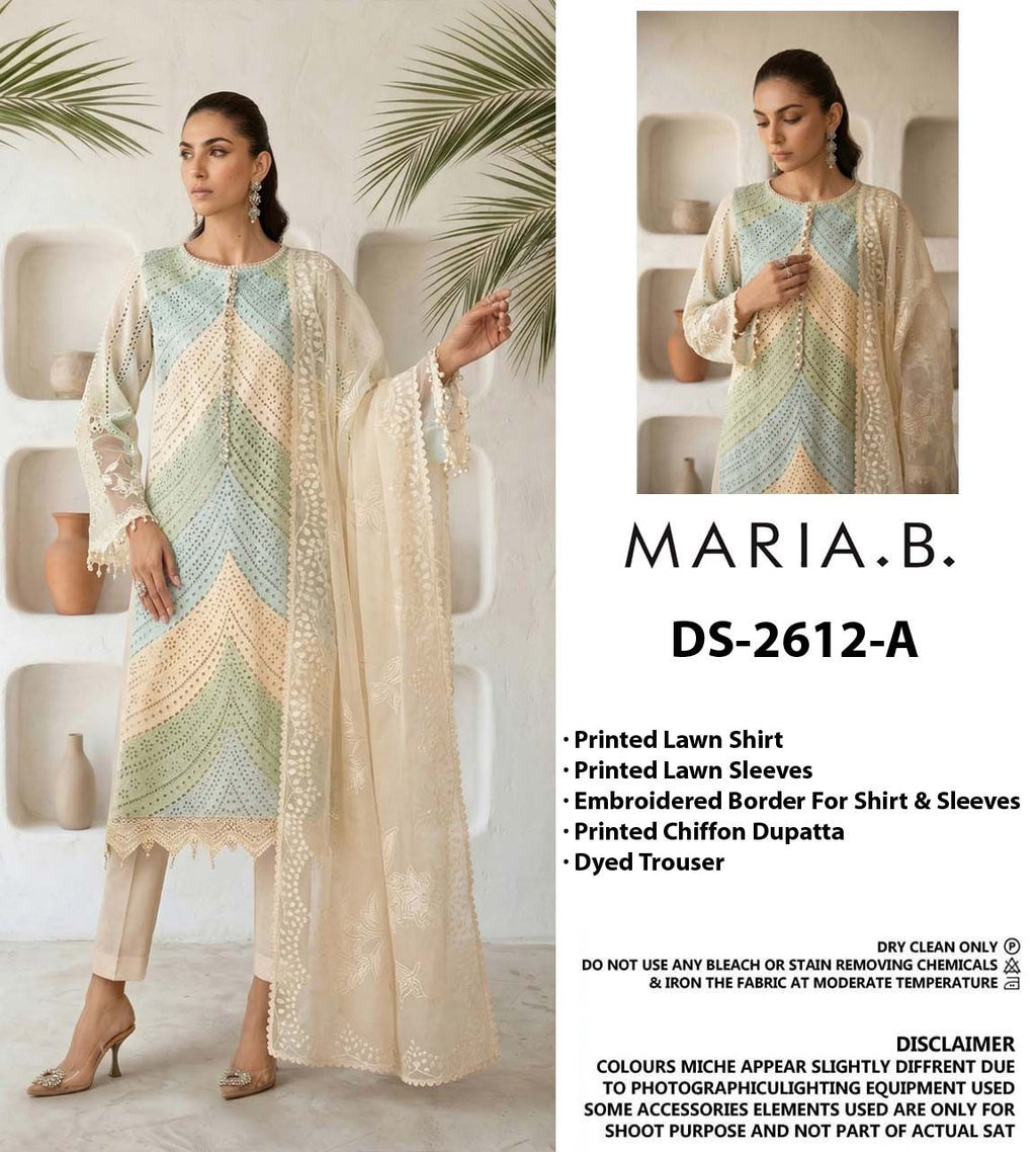 Amina's Collection Maria.B. DS-2612-B Luxury Chikankari Embroidered Lawn Suit