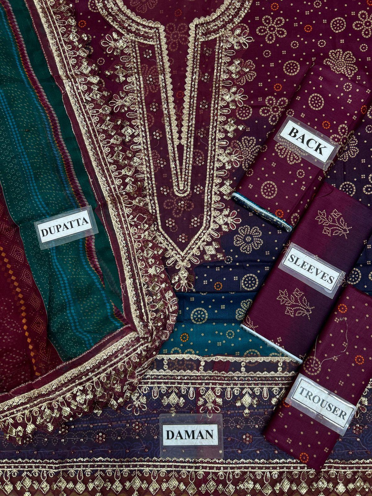 Amina's Collection Nureh Luxury Premium Embroidered Lawn Suit