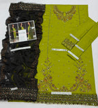 Amina's Collection Batik Premium Luxury Sequence Embroidered Lawn Suit