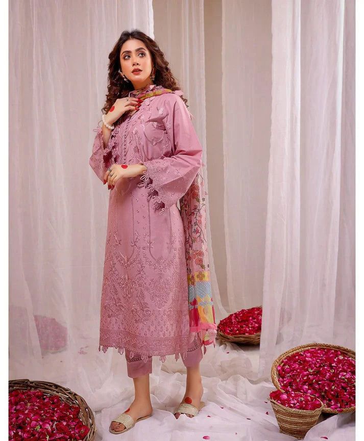 Amina's Collection Limelight Luxury Embroidered Lawn Suit